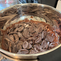 Dark Chocolate pieces in a bowl.