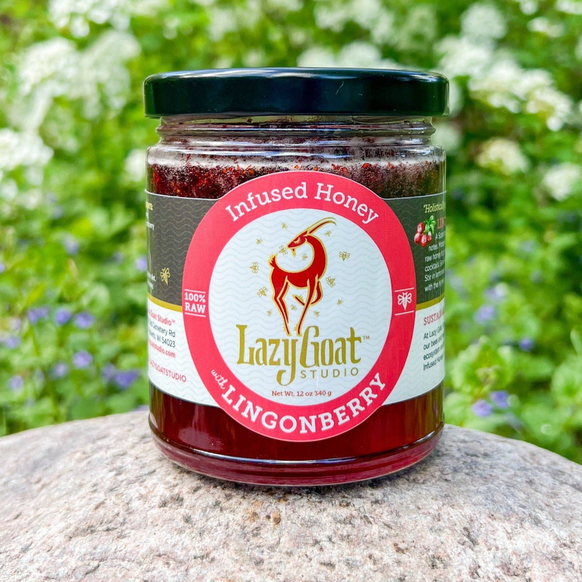 Lazy Goat Lingonberry Infused Honey  12oz