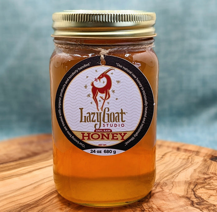 24oz or 680 grams raw basswood honey glass pint jar great gift
