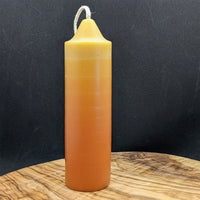 Ombre series overdipped beeswax taper candle in orange 6" tall 1.75".