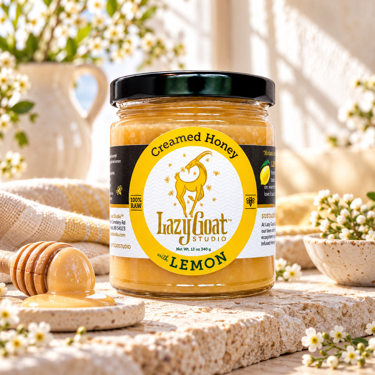 Lemon Creamed Honey - Euro Style by Lazy Goat Studio, 12oz