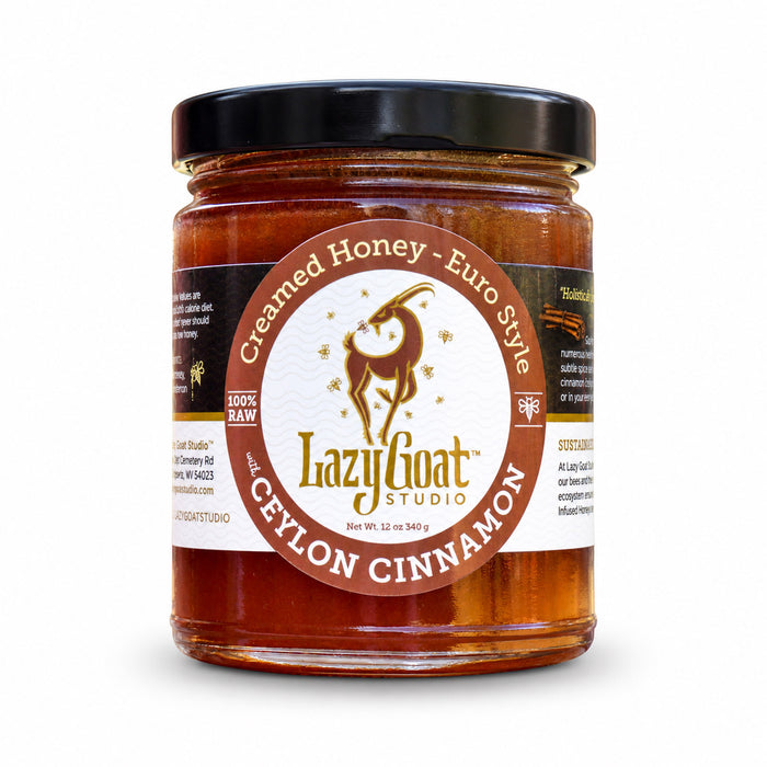 Ceylon Cinnamon Creamed Honey- Euro Style by Lazy Goat Studio, 12oz