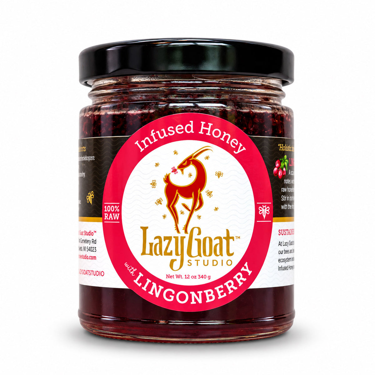 Lingonberry Infused Honey by Lazy Goat Studio