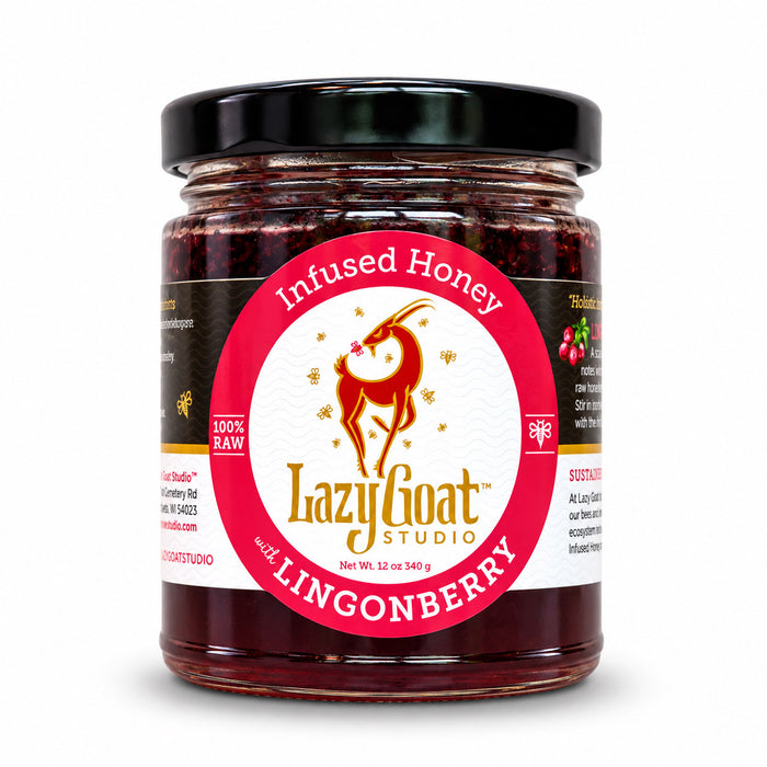 Lingonberry Infused Honey by Lazy Goat Studio
